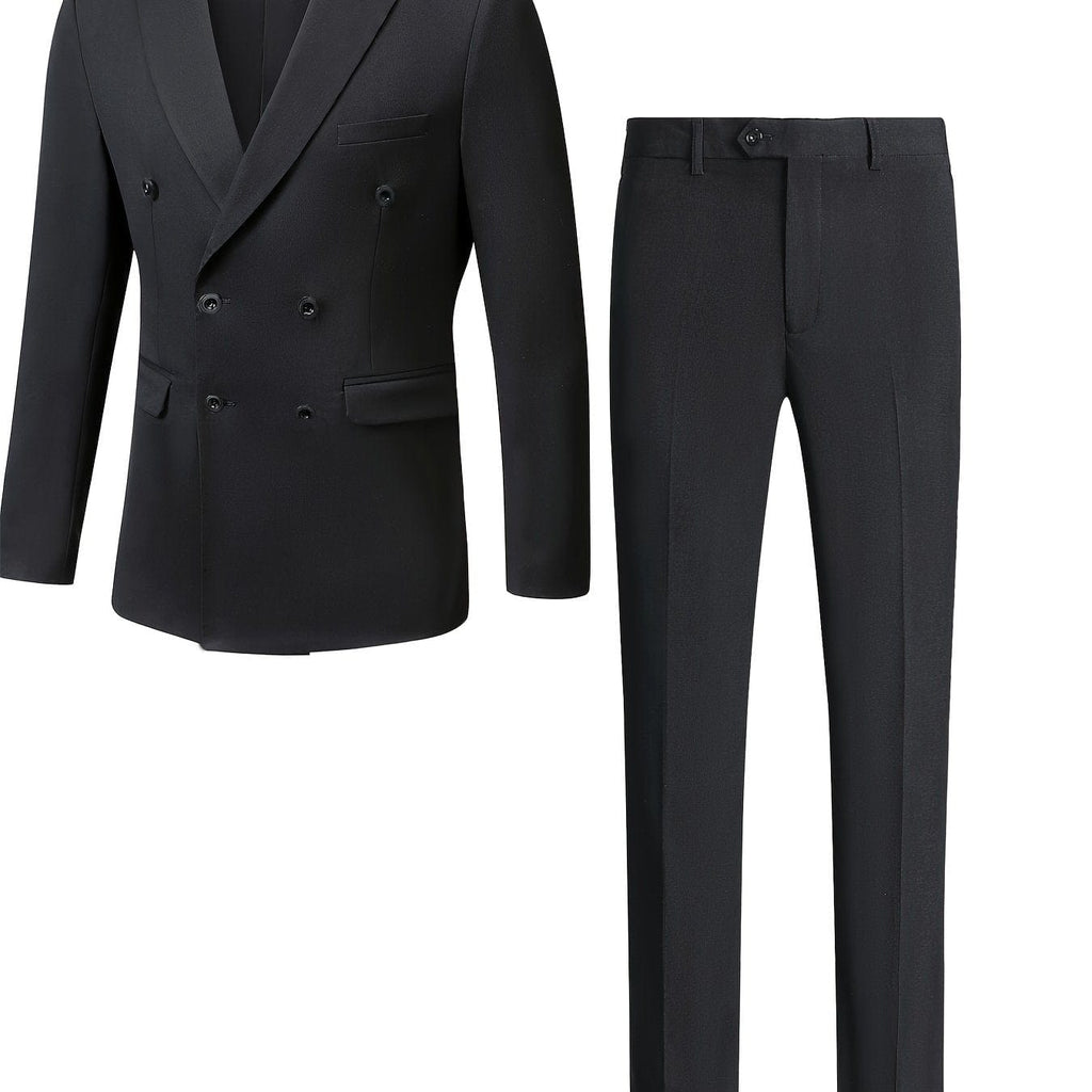 Men's Gentlemen Double Breasted Suit Blazer & Pants Set For Party Performance Business Occasion