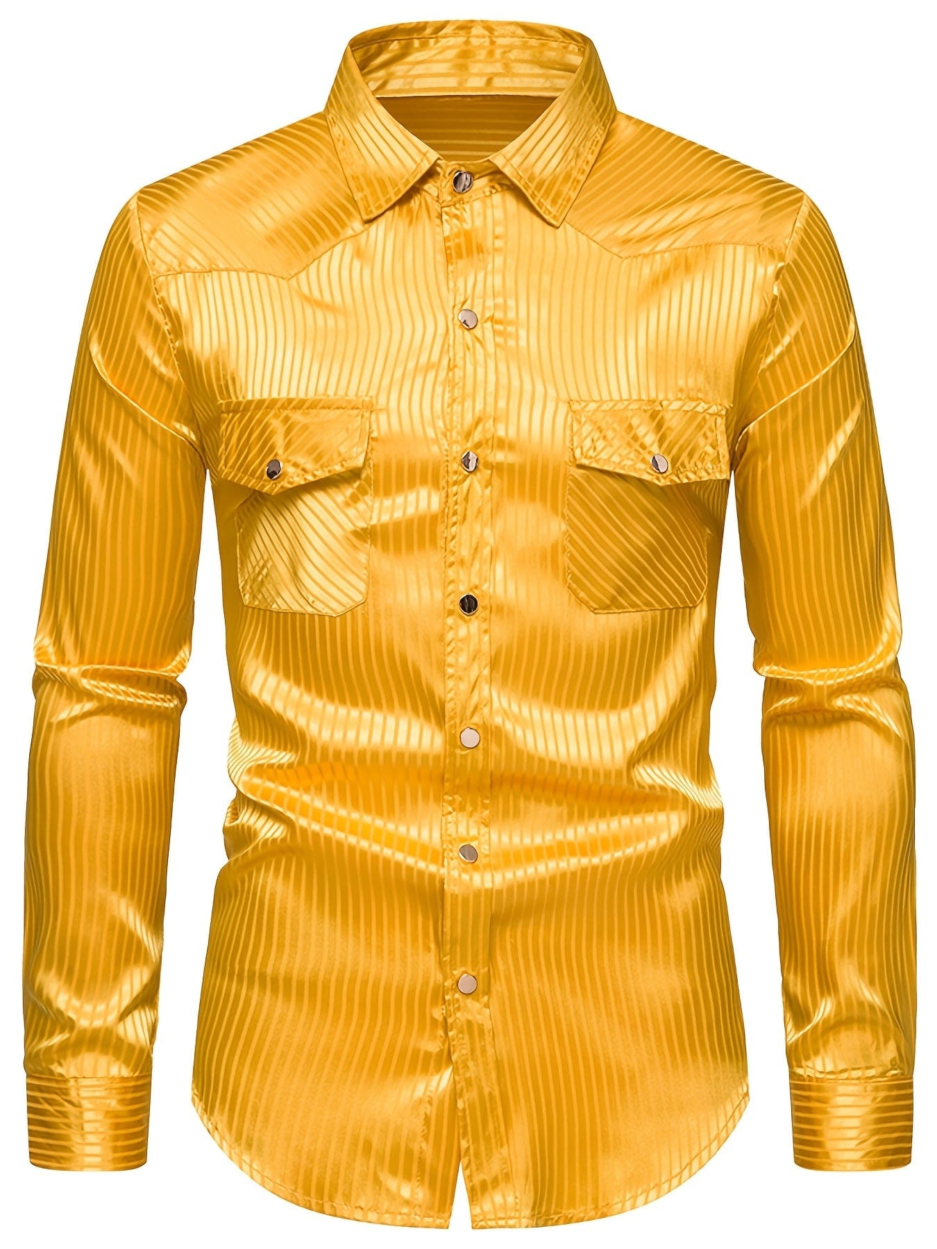 Men's Bright Stripe Two Pocket Long Sleeve Shirt