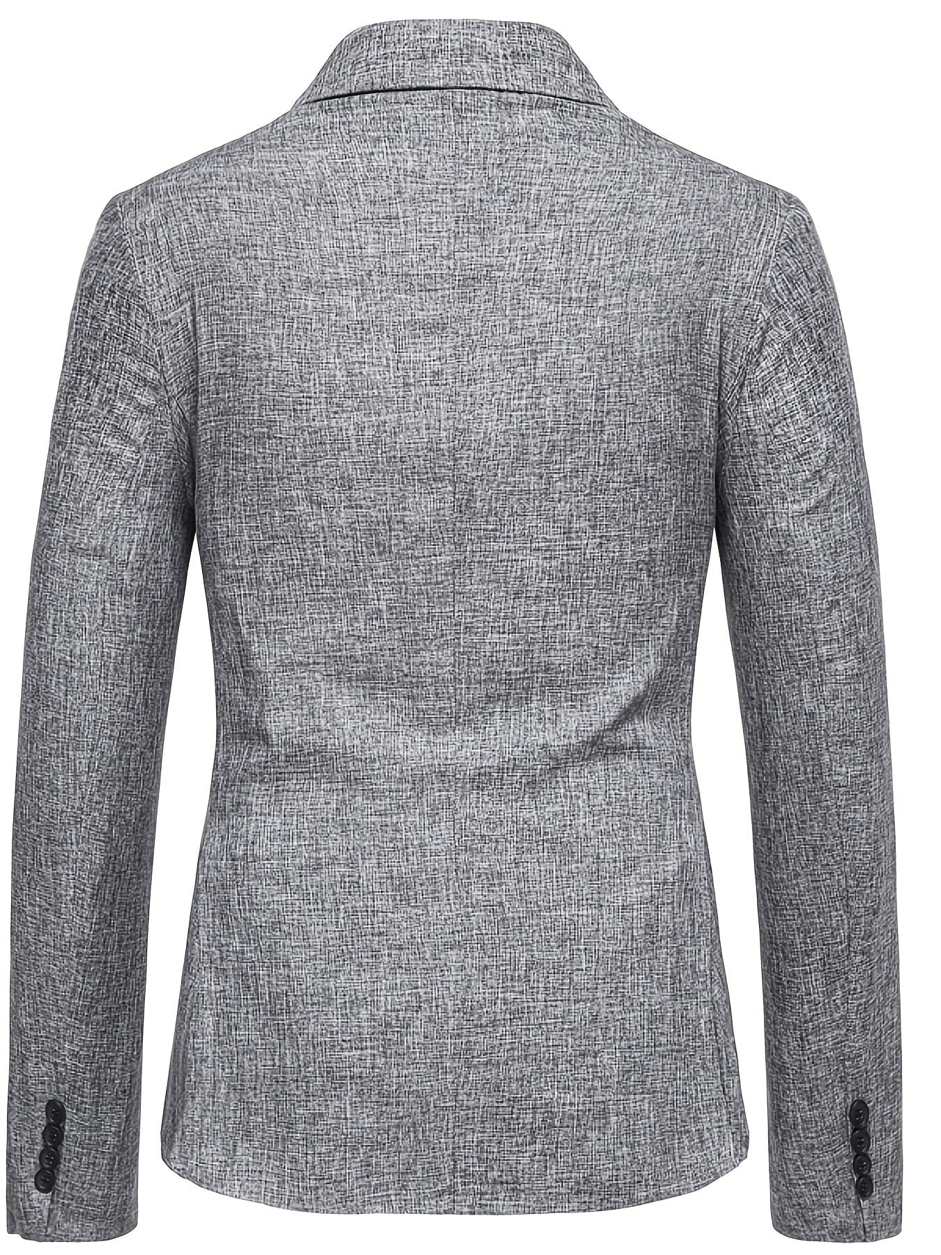 Men's Casual Grey Blazer Suit With One Button