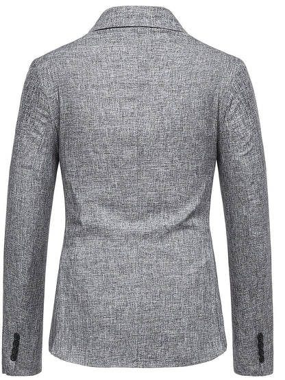 Men's Casual Grey Blazer Suit With One Button