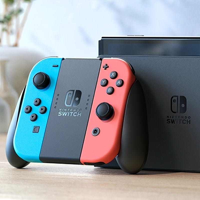 Set Nintendo Switch OLED Model Alb/Albastru Neon/Roșu Neon, versiune japoneză, Consolă de jocuri Home TV