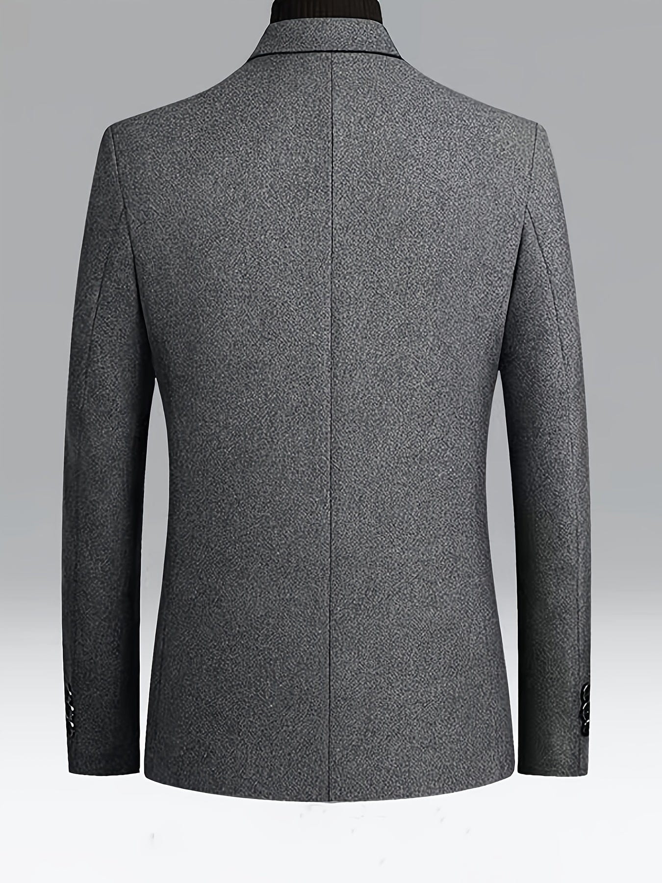 Dressy Jackets For Men, Casual Dark Grey Woolen Suit Jacket Single Breasted Business Blazers