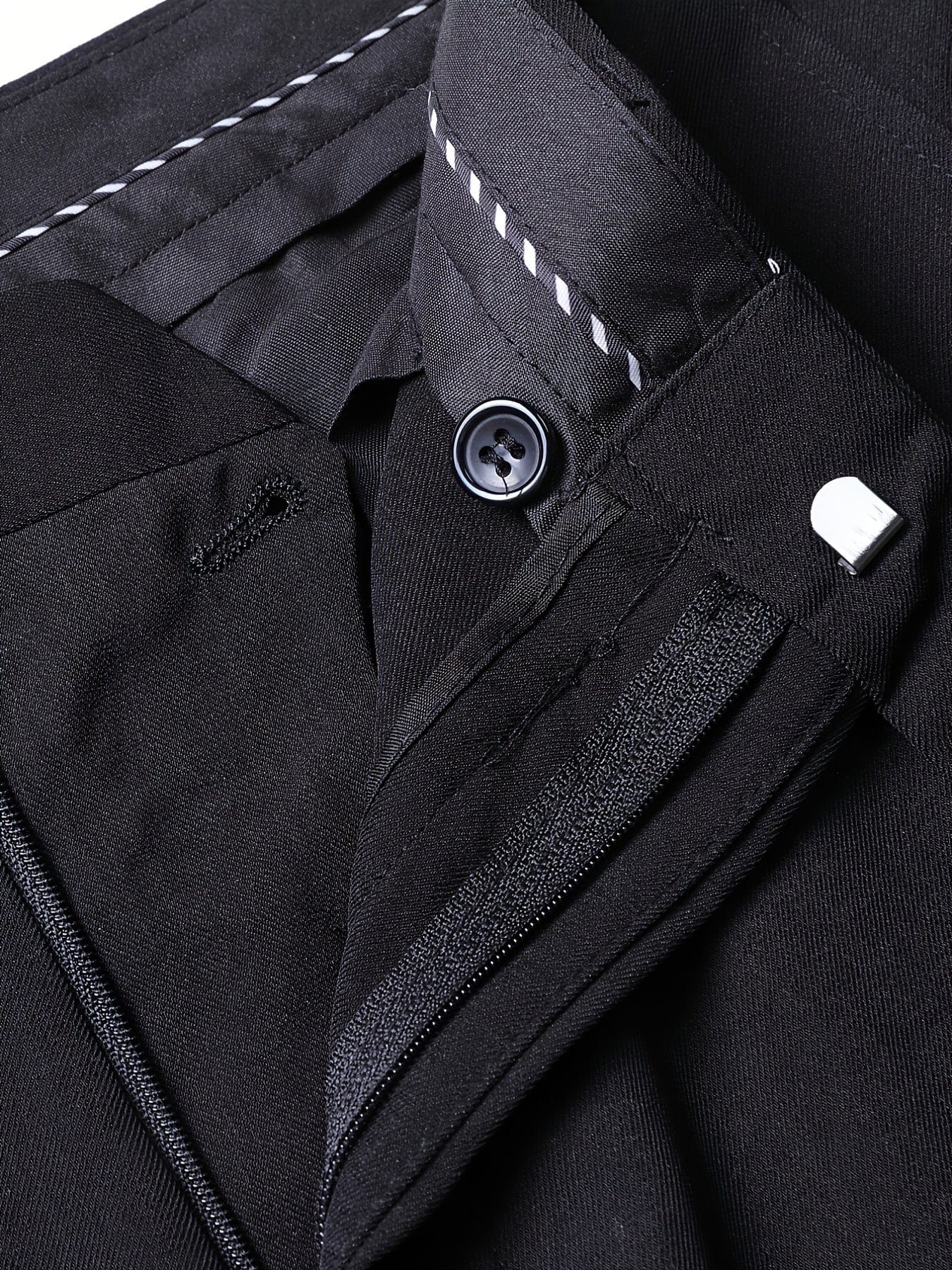 Men's V-neck Blazer Suit With Pants, One Button Top, Plain Color Smart Casual Wear