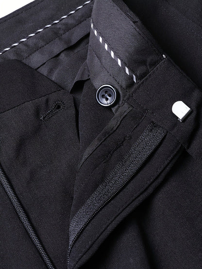 Men's V-neck Blazer Suit With Pants, One Button Top, Plain Color Smart Casual Wear
