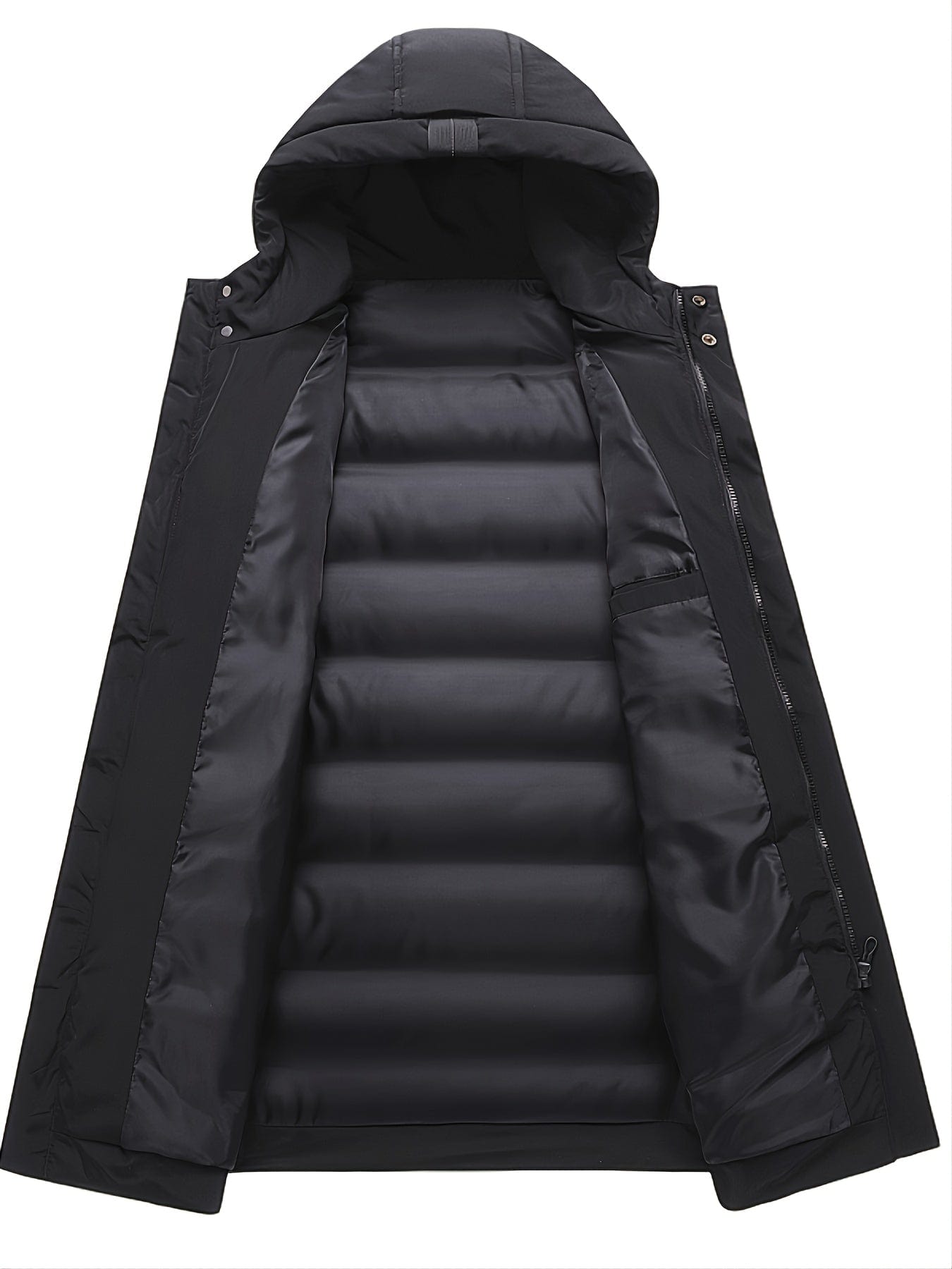 Men's Mid-length Winter Thickened Warm Hooded Padded Jacket