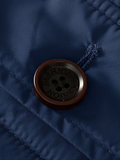 Men's Fall/Winter Fleece Parka Padded Jacket With Faux Fur Hoodie