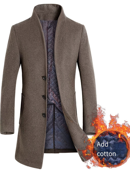 Men's Woolen Business Jacket Fashion Slim Fit Mid-length Woolen Coat For Autumn/Winter Best Sellers