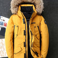 Men's Faux Fur Hooded Parka Jacket Winter Thick Coat Warm Down Jacket