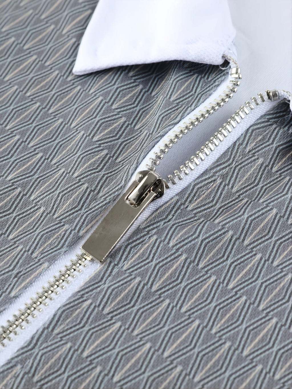 New Men's Lapel Polo Shirt Zip Print Polo Shirt Christmas Gifts