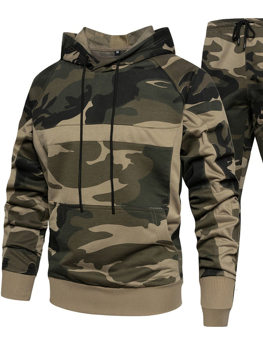 Men's Sports Suits, Camouflage Hooded, Jogging Sweatpants Suit, New Autumn And Winter