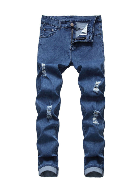 Men's Ripped Skinny Denim Trousers