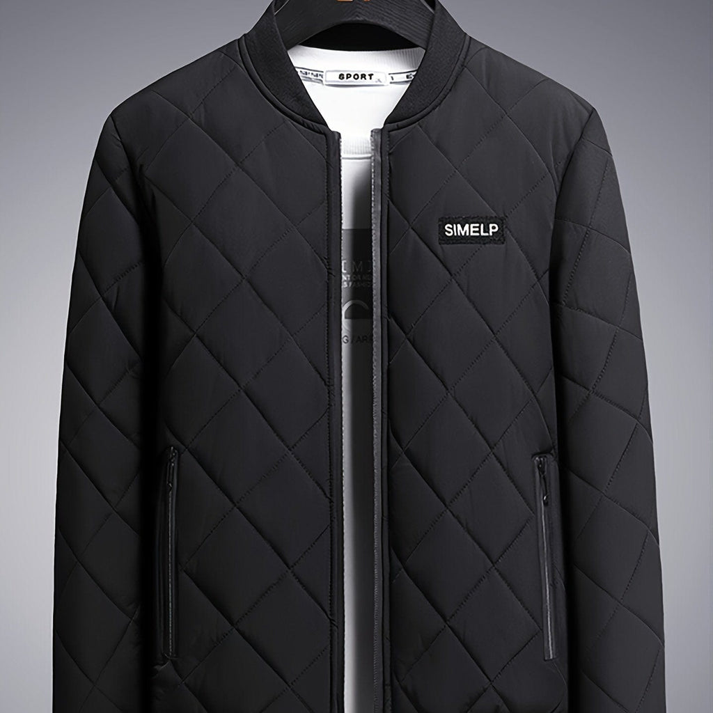 Autumn&Winter New Men's Casual Loose Fashionable Black Stand Collar Long Sleeves Fleece Warm Cotton Coat