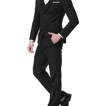 New Men's Two-button Business Casual Suit Three-piece Suit