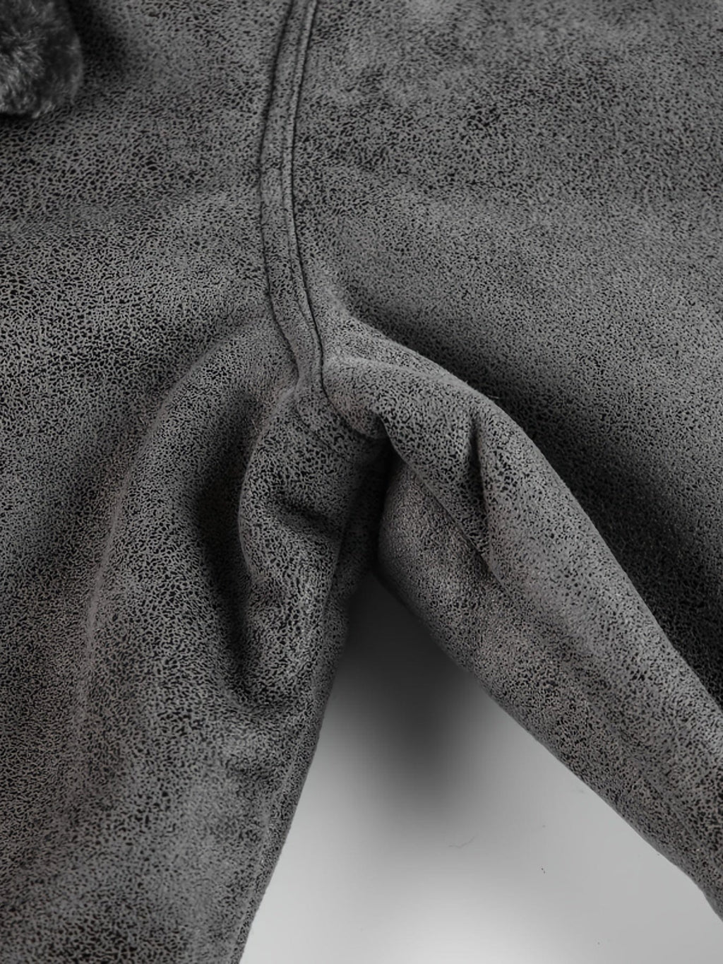Men's Casual Solid Color Fleece Thickened Faux Leather Jacket