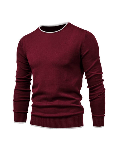 Men's Solid Sweater Crew Neck Long Sleeve Knitted Pullover Jumper Tops