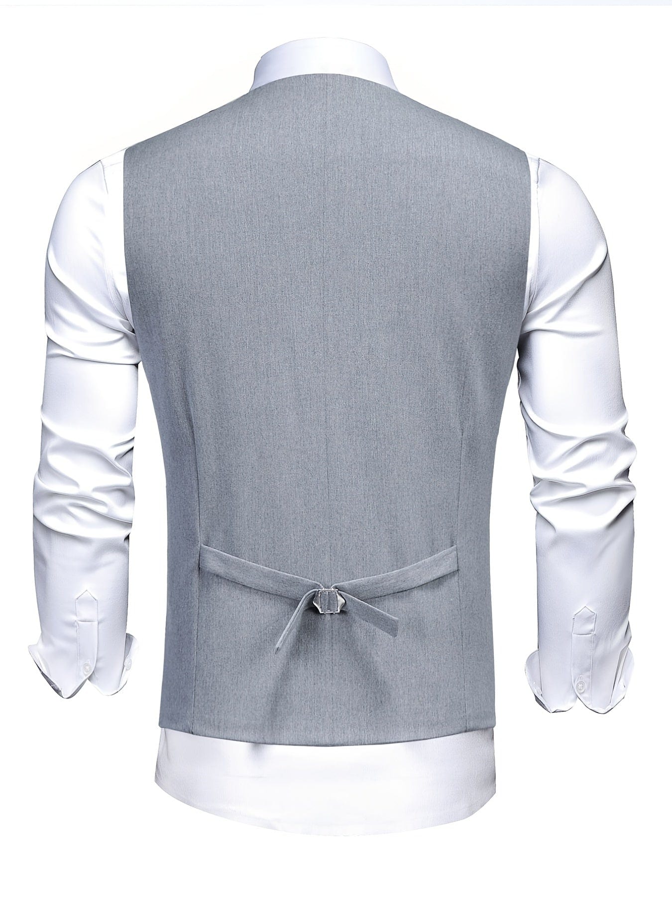 Men's Classic Gentlemen Formal Suits With Slim Fit V-neck Vest Jacket & Pants Set For Party Business