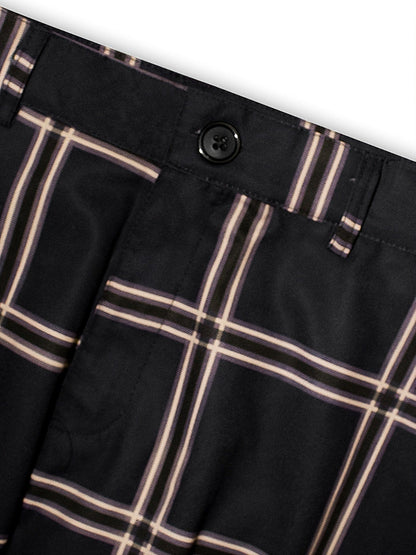 Men's Plaid Straight Slim Fit Suit Pants