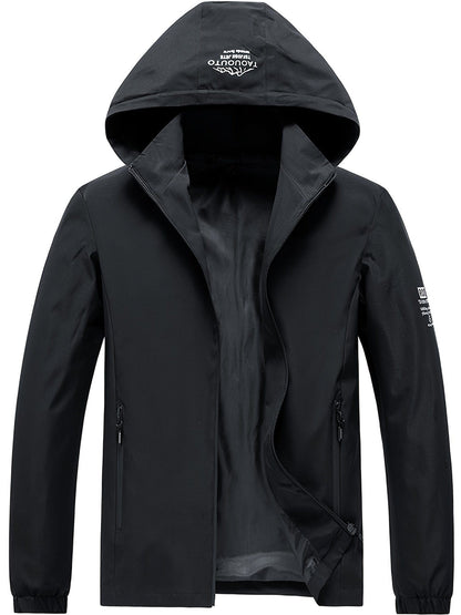 Men's Waterproof Rain Jacket Outdoor Lightweight Rain Shell Coat For Hiking, Golf, Travel