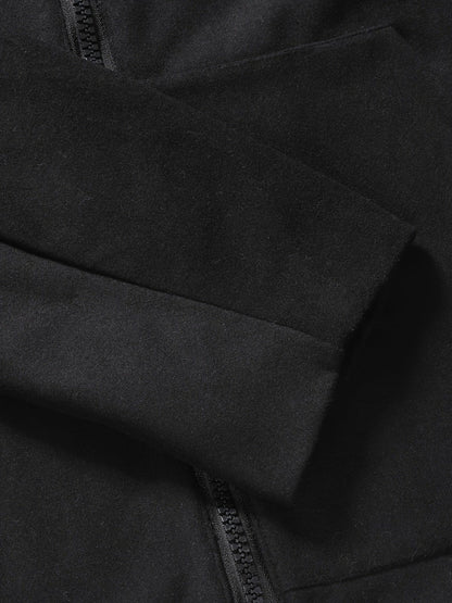 Men's Zip Winter Long Trench Coat Classic Hooded Jacket Top Coat