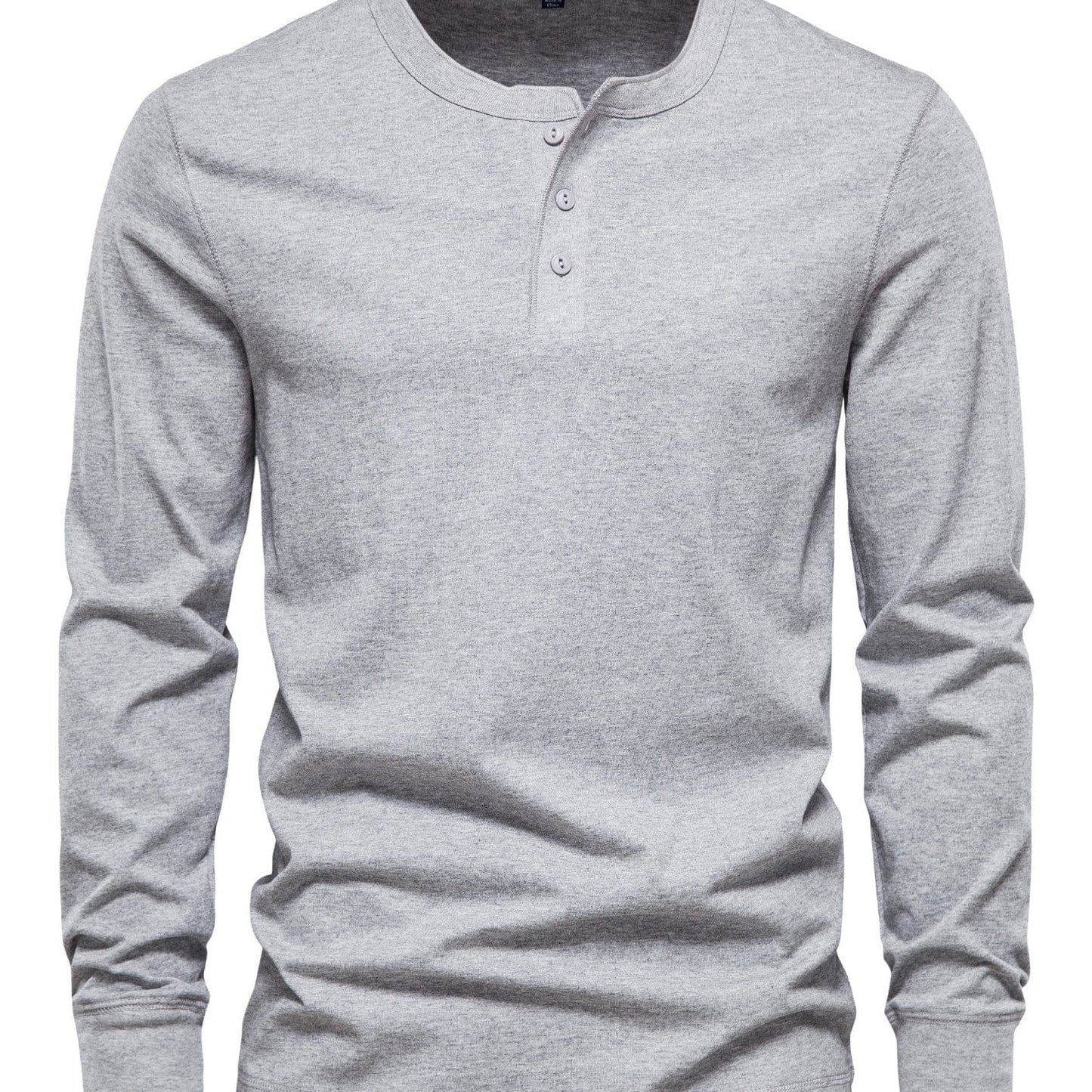 Men's Henley Collar Long Sleeve T Shirt