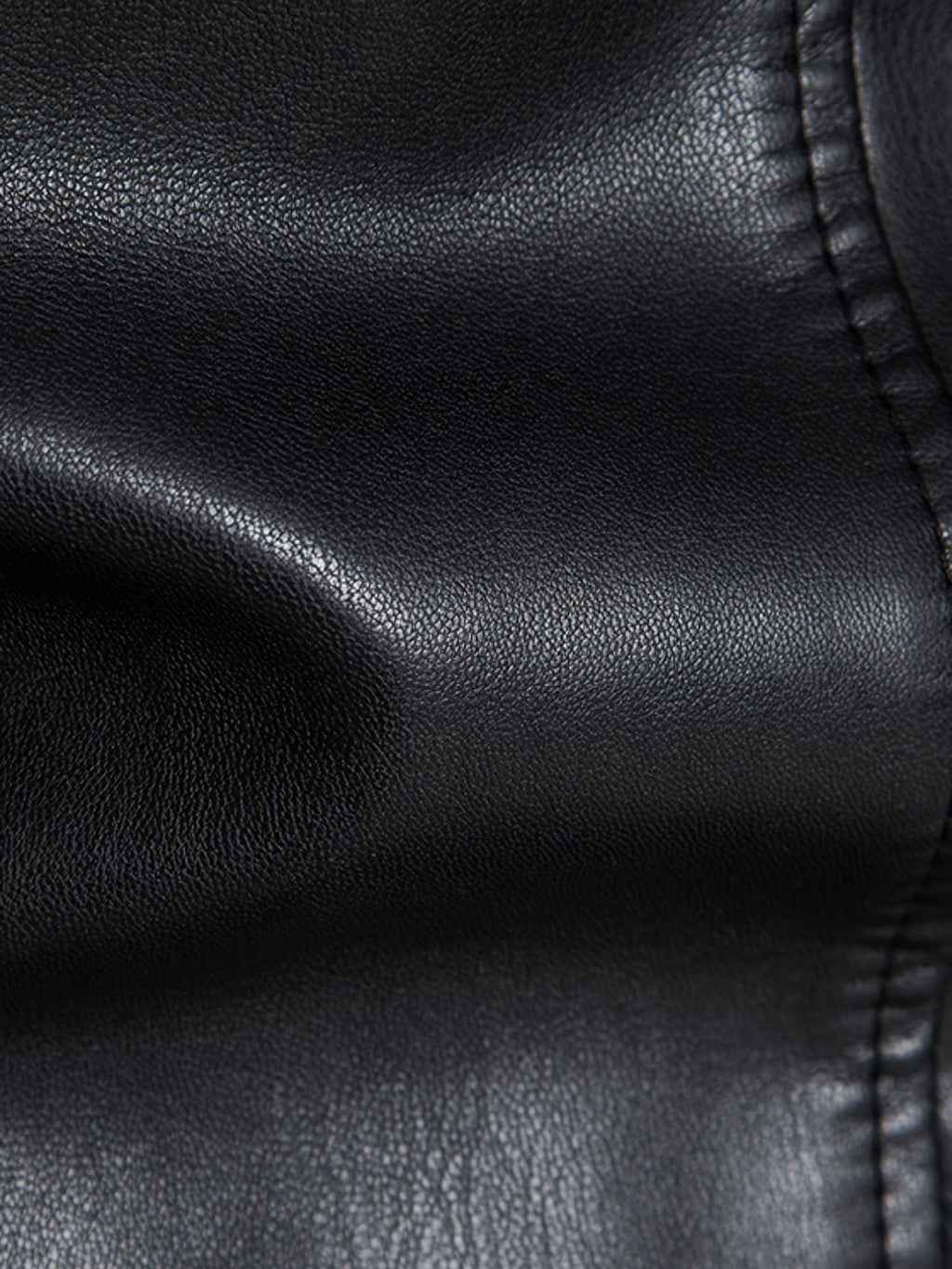Men's Casual Faux Leather Jacket, Windproof Zip-Up Motorcycle Jacket Outerwear Coat