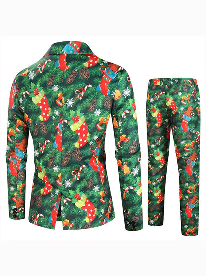 Holiday Men's Suit And Pants Sold Separately With Ugly Christmas Printed