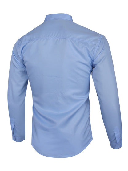 Two Sizes Small, Men's Business Solid Color Long Sleeve Dress Shirt Christmas Gifts