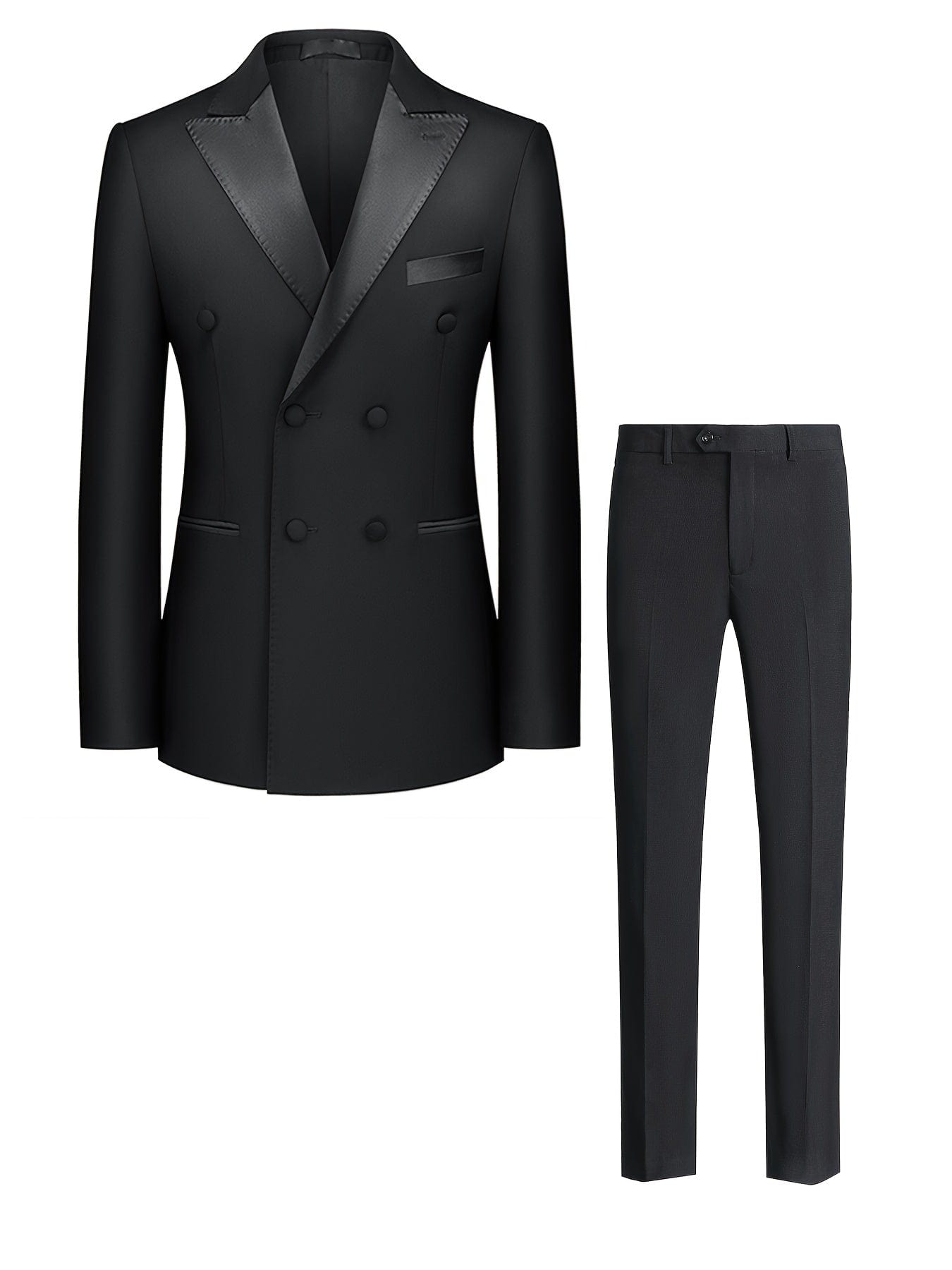Men's Business Blazer Suit, Double Breasted Formal Suit With Pants