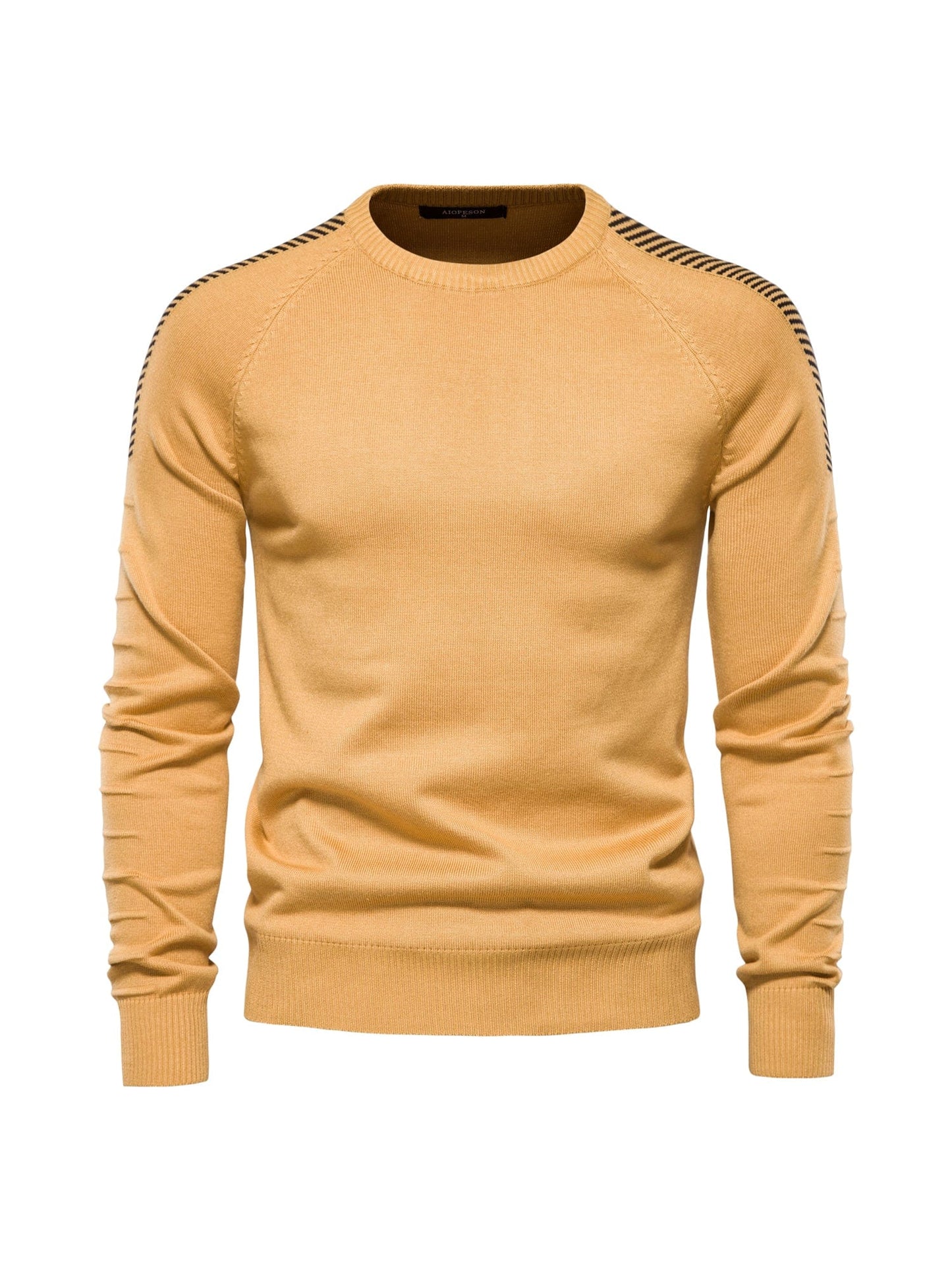 Spliced Drop Sleeve Sweater Men Casual O-neck Slim Fit