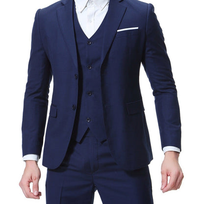 New Men's Two-button Business Casual Suit Three-piece Suit