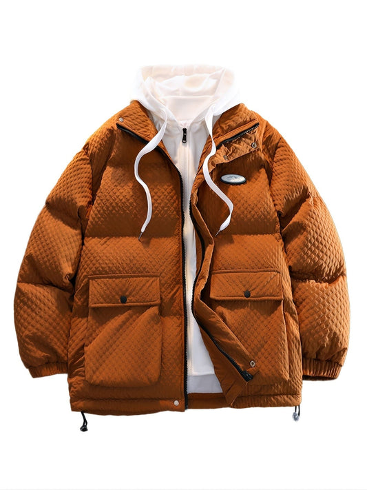 Fake Two Piece Coat Men's Winter New Hooded Warm Cotton-padded Jacket Gifts