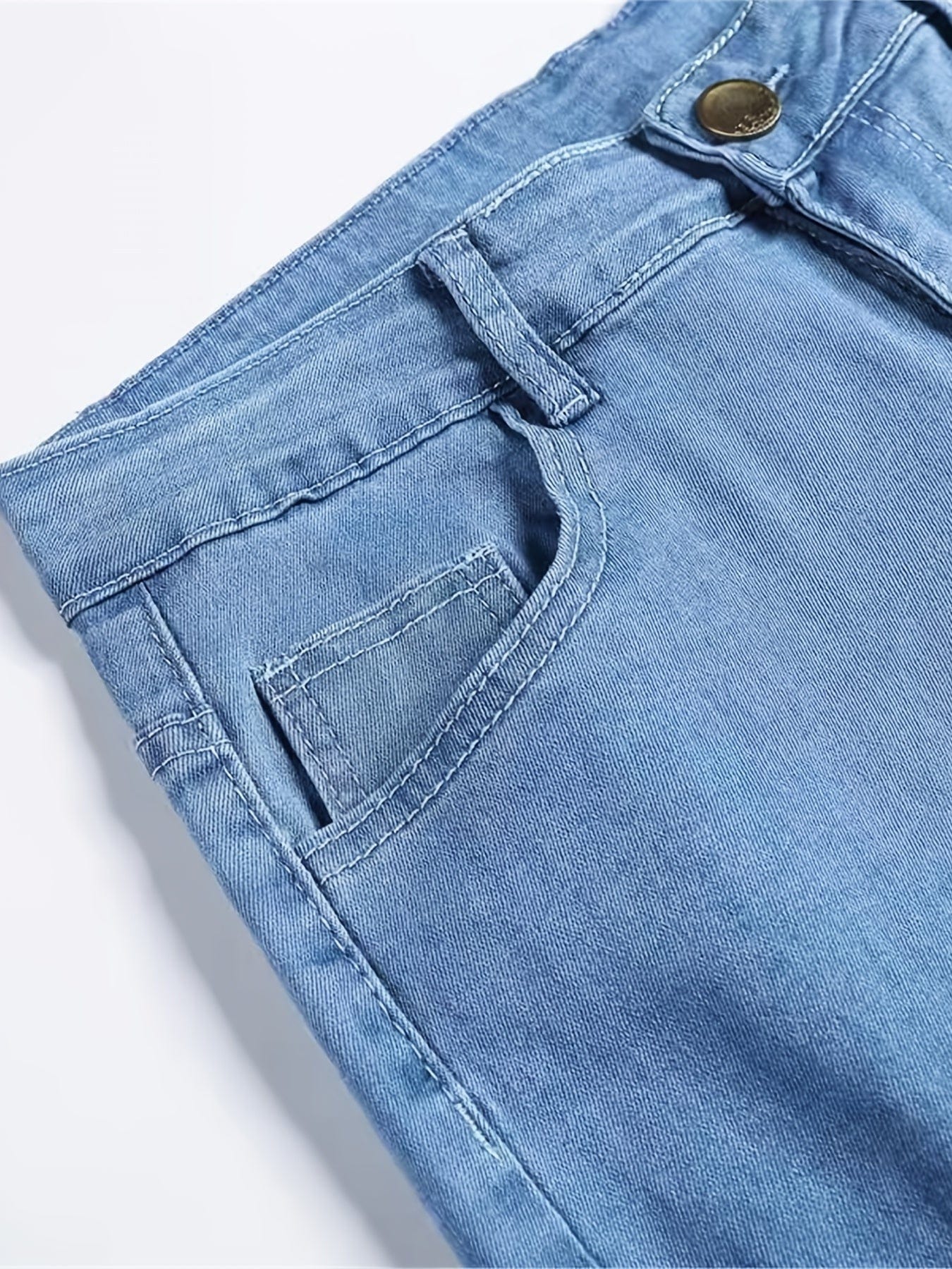 Men's Stretch Skinny Small Feet Slim Ripped Jeans