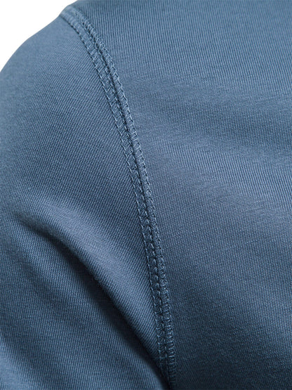Men's Henley Collar Long Sleeve T Shirt
