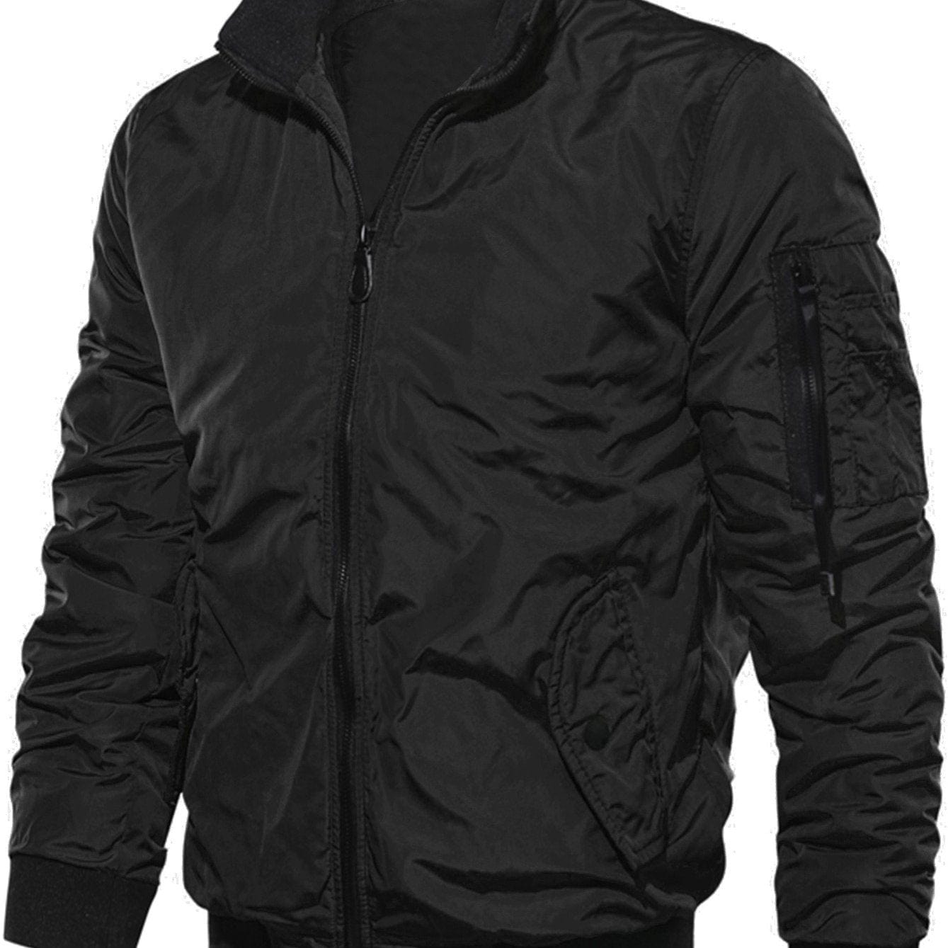 Men's Black Flight Suit And Cotton Jacket