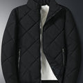 Small Size & Order Size Up Men's Solid Stand Collar Jacket, Streetwear Warm Thick Autumn Winter Cotton-padded Jacket Coat