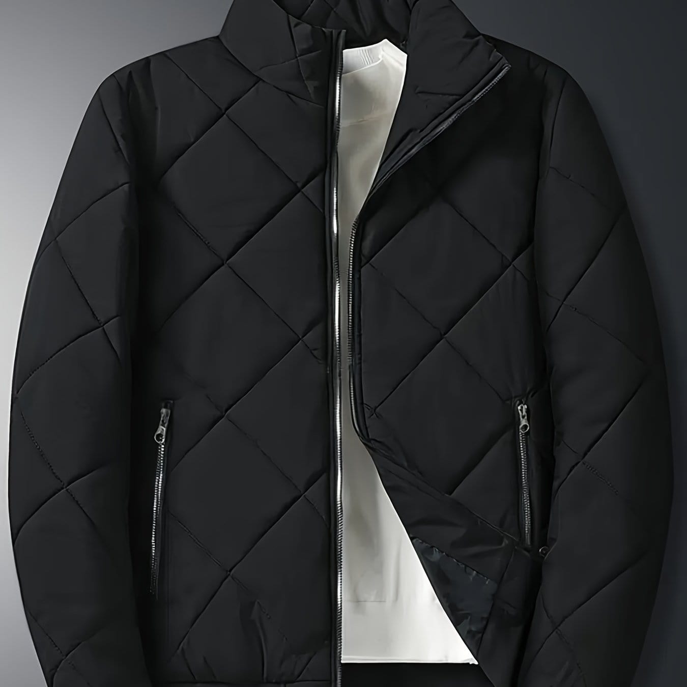 Small Size & Order Size Up Men's Solid Stand Collar Jacket, Streetwear Warm Thick Autumn Winter Cotton-padded Jacket Coat