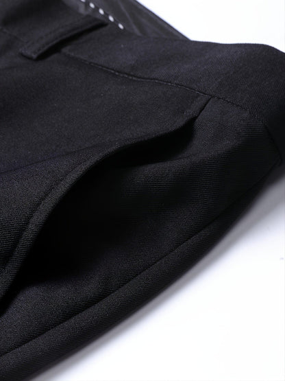 Men's V-neck Blazer Suit With Pants, One Button Top, Plain Color Smart Casual Wear