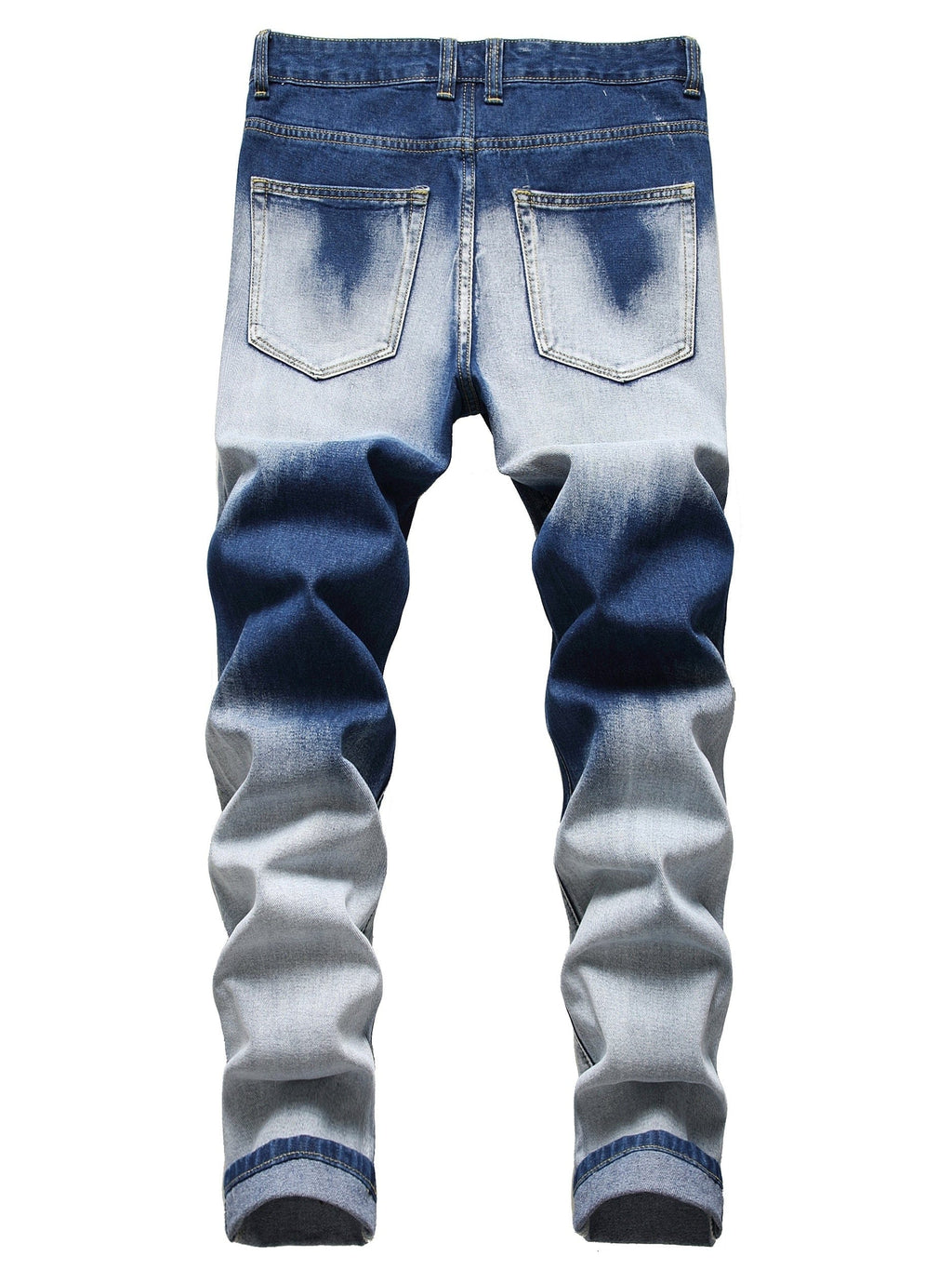 Men's Ripped Jeans, Distressed Destroyed Slim Fit Straight Leg Denim Pants