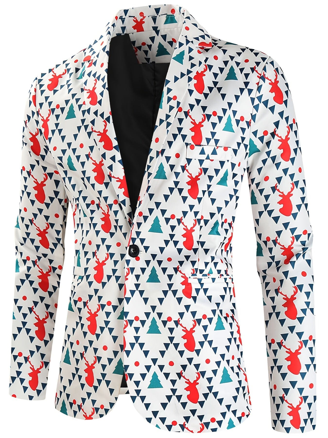 Funny Suit For Men Printed Christmas Elk Includes Jacket, Pants