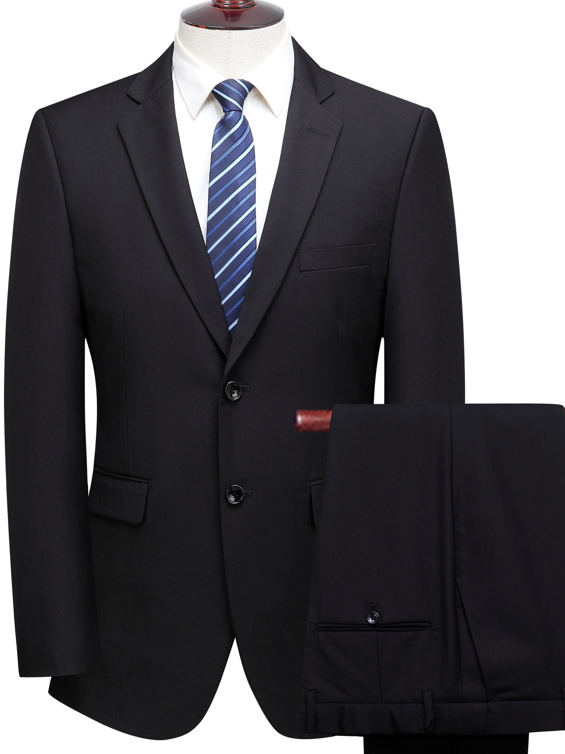 Solid Color Suits, Men's Slim Business Two-button Formal Suit + Suit Pants