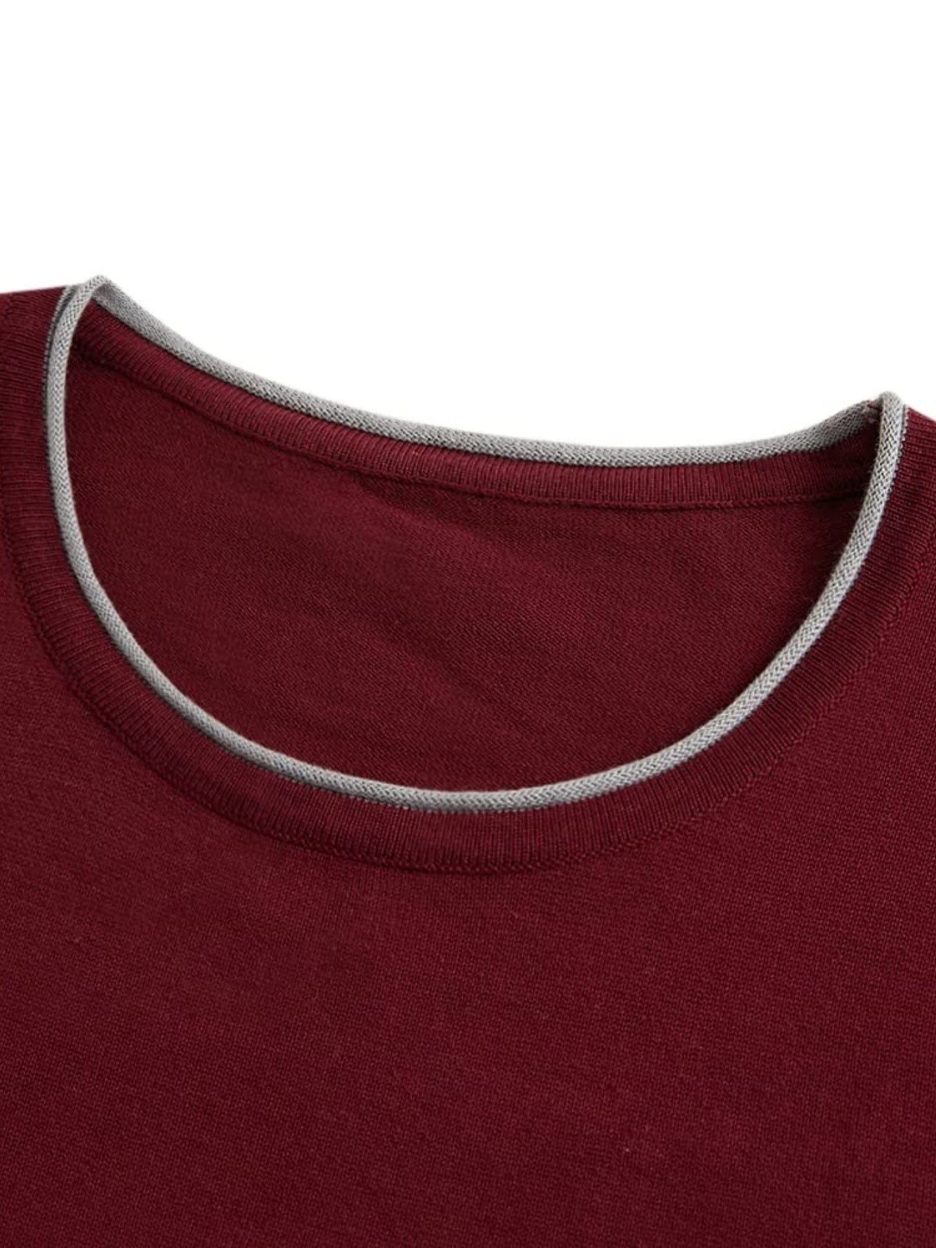 Men's Solid Sweater Crew Neck Long Sleeve Knitted Pullover Jumper Tops