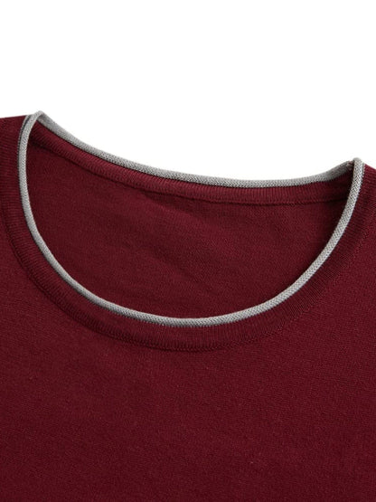Men's Solid Sweater Crew Neck Long Sleeve Knitted Pullover Jumper Tops
