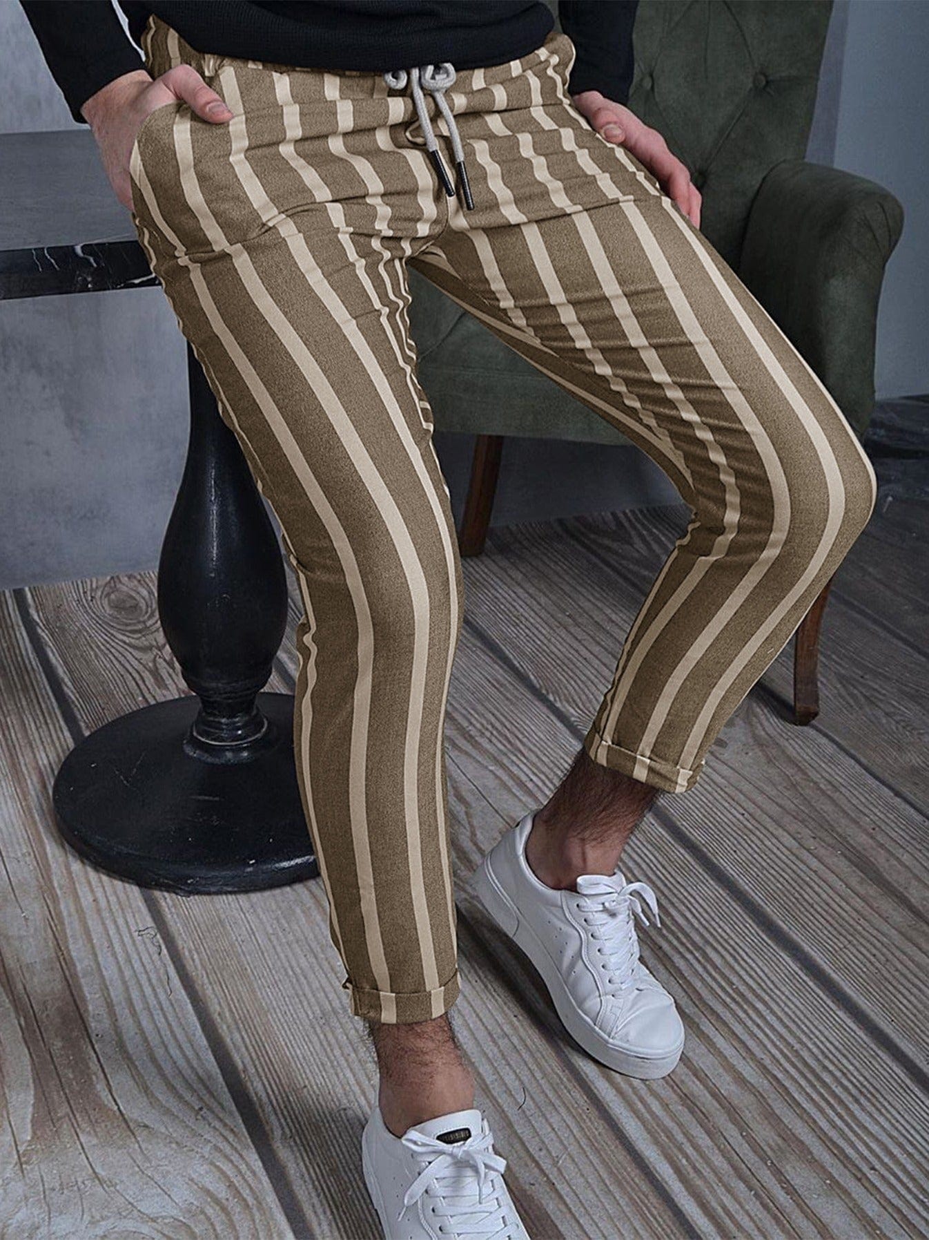 Men's New Autumn Striped Slim Fit Suit Pants