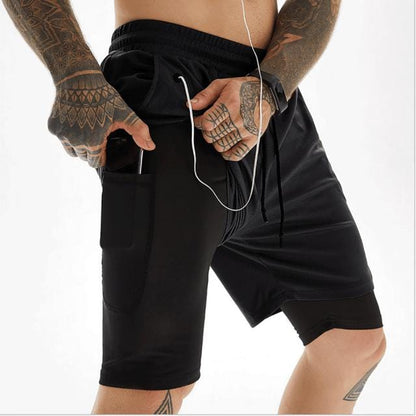 Camo Running Shorts Men 2 In 1 Double-deck Quick Dry GYM Sport Shorts Fitness Jogging Workout Shorts Men Sports Short Pants
