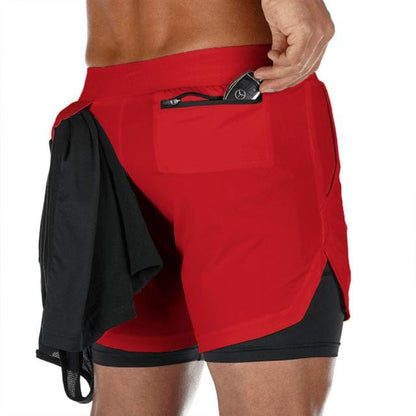 Camo Running Shorts Men 2 In 1 Double-deck Quick Dry GYM Sport Shorts Fitness Jogging Workout Shorts Men Sports Short Pants
