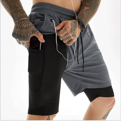 Camo Running Shorts Men 2 In 1 Double-deck Quick Dry GYM Sport Shorts Fitness Jogging Workout Shorts Men Sports Short Pants