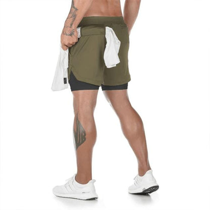 Camo Running Shorts Men 2 In 1 Double-deck Quick Dry GYM Sport Shorts Fitness Jogging Workout Shorts Men Sports Short Pants