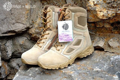Mens Military Army Boot Genuine Leather Vintage Lace Up Waterproof Safety Shoes Black Desert Combat Tactical Ankle Boots Men