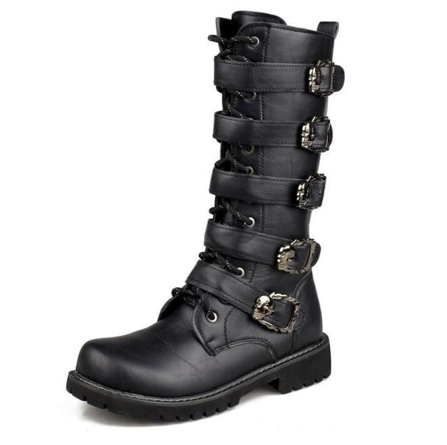 New Fashion Men's Motorcycle Boots Leather Boots Male Footwear Cowboy Casual Shoes Men  Boots Boots