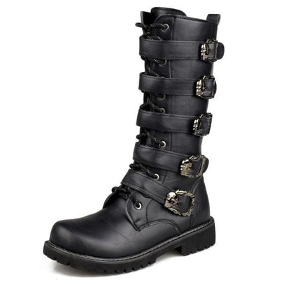 New Fashion Men's Motorcycle Boots Leather Boots Male Footwear Cowboy Casual Shoes Men  Boots Boots